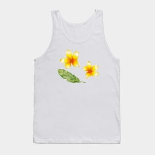 Plumeria flowers and banana leaf Tank Top